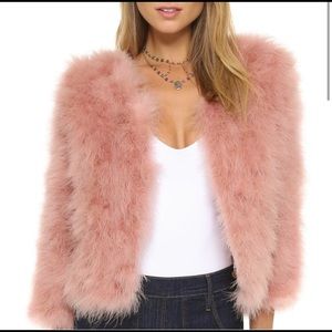 Jocelyn authentic pink feather jacket